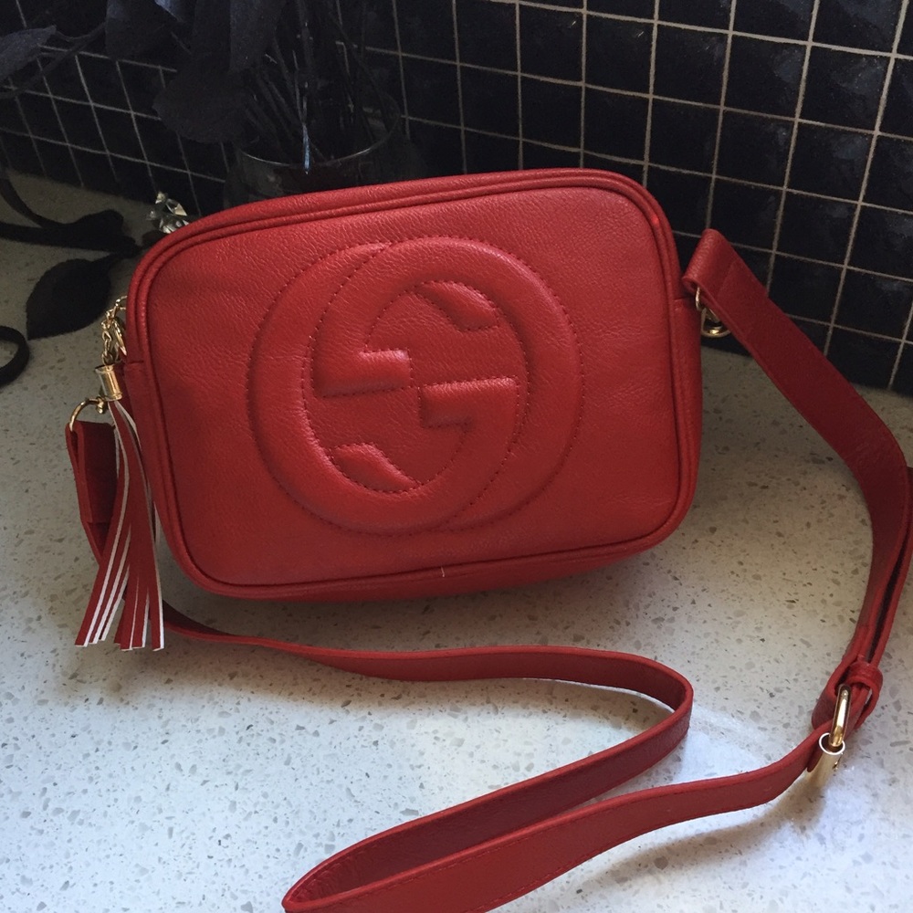 Fashion soho disco style leather crossbody handbag