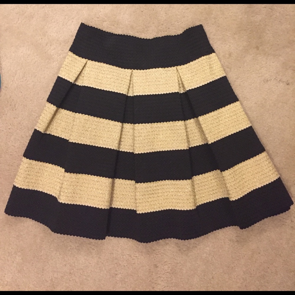 Metallic gold and black striped skirt