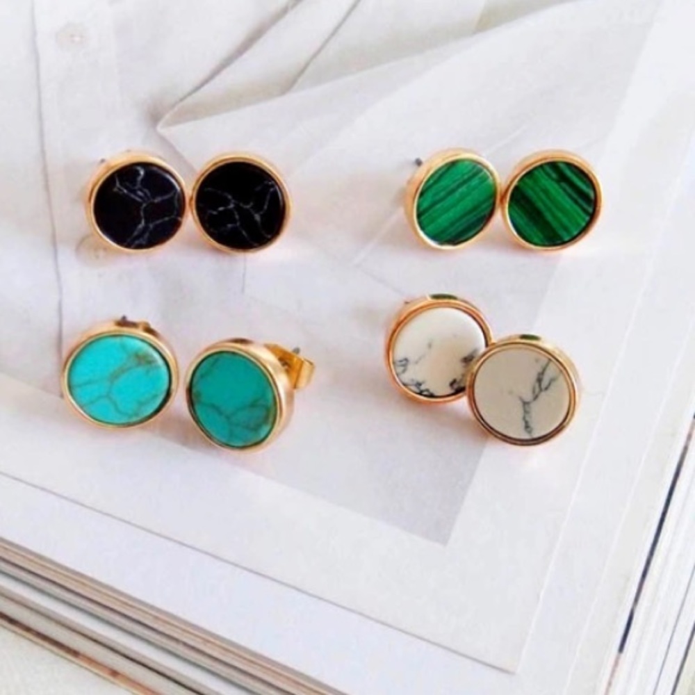 ❗️2 left❗️Circle Stone Earrings
