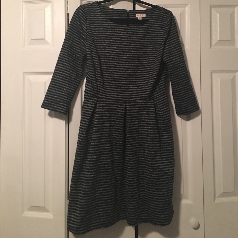 Merona Fit and Flare three quarter sleeve dress