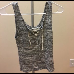 Hollister grey lace up tank top