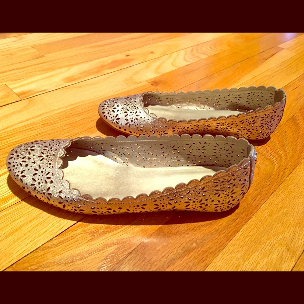 Coach Carsin Gold Metallic Leather Flats