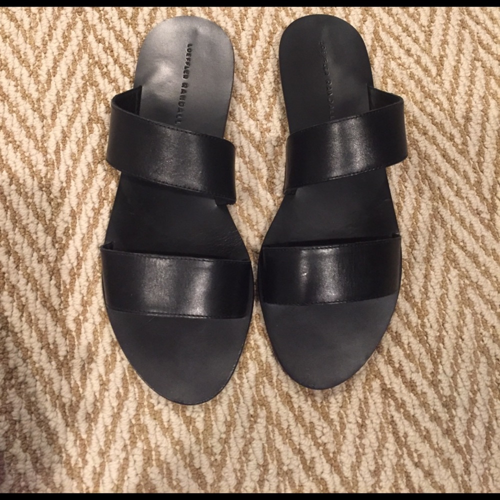 Loeffler Randall Clem Leather black slides