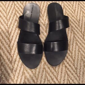 Loeffler Randall Clem Leather black slides