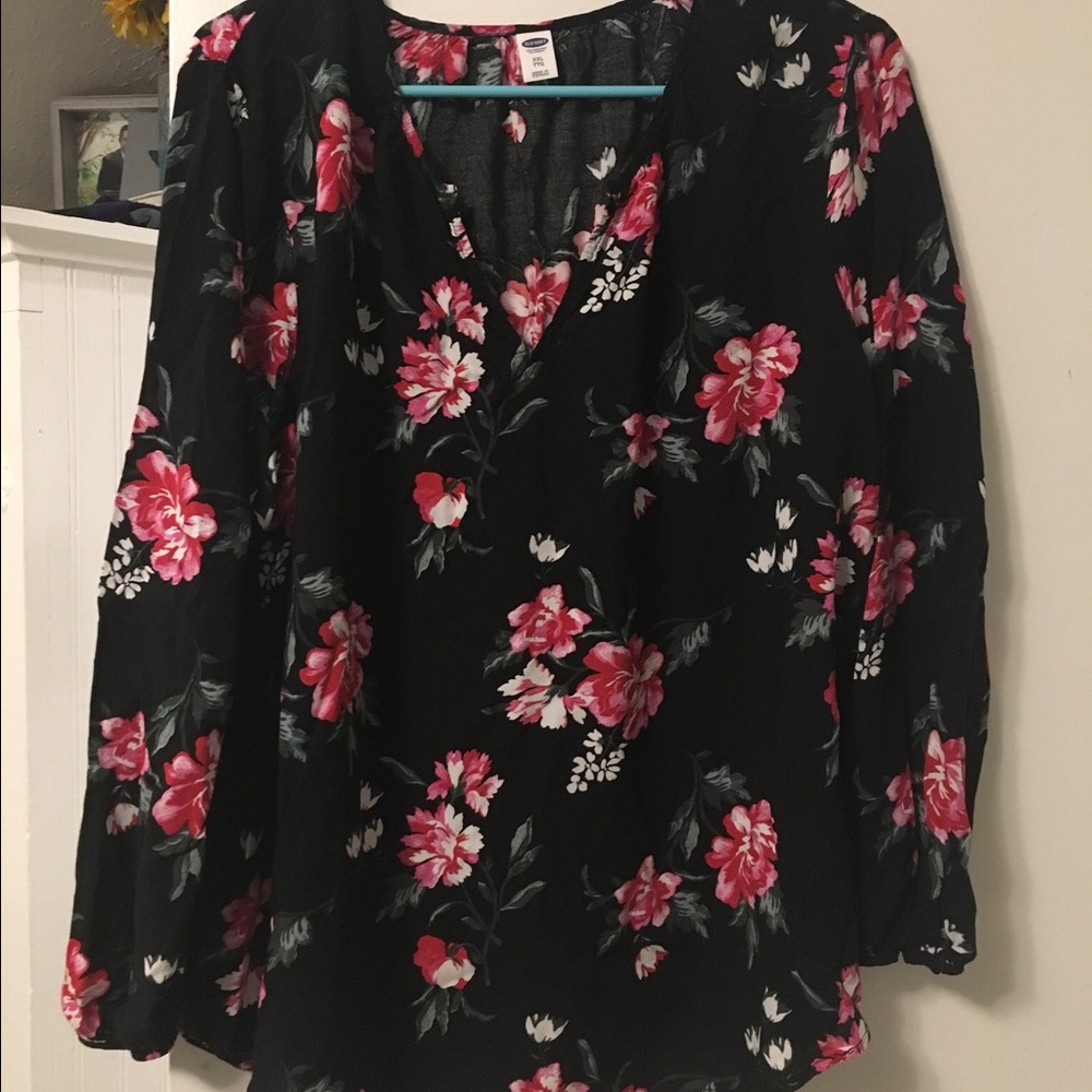 Cotton rose printed blouse