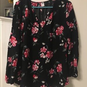 Cotton rose printed blouse