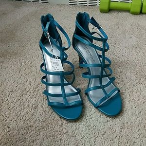 Teal heel sandal