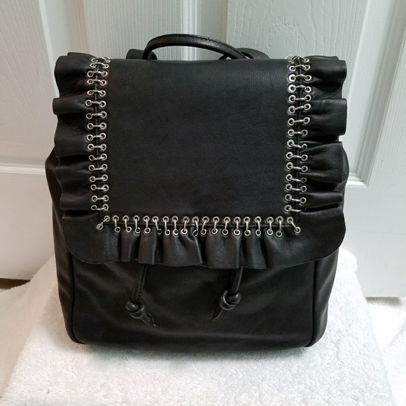 Zara Frilled leather backpack (8074) main image 6