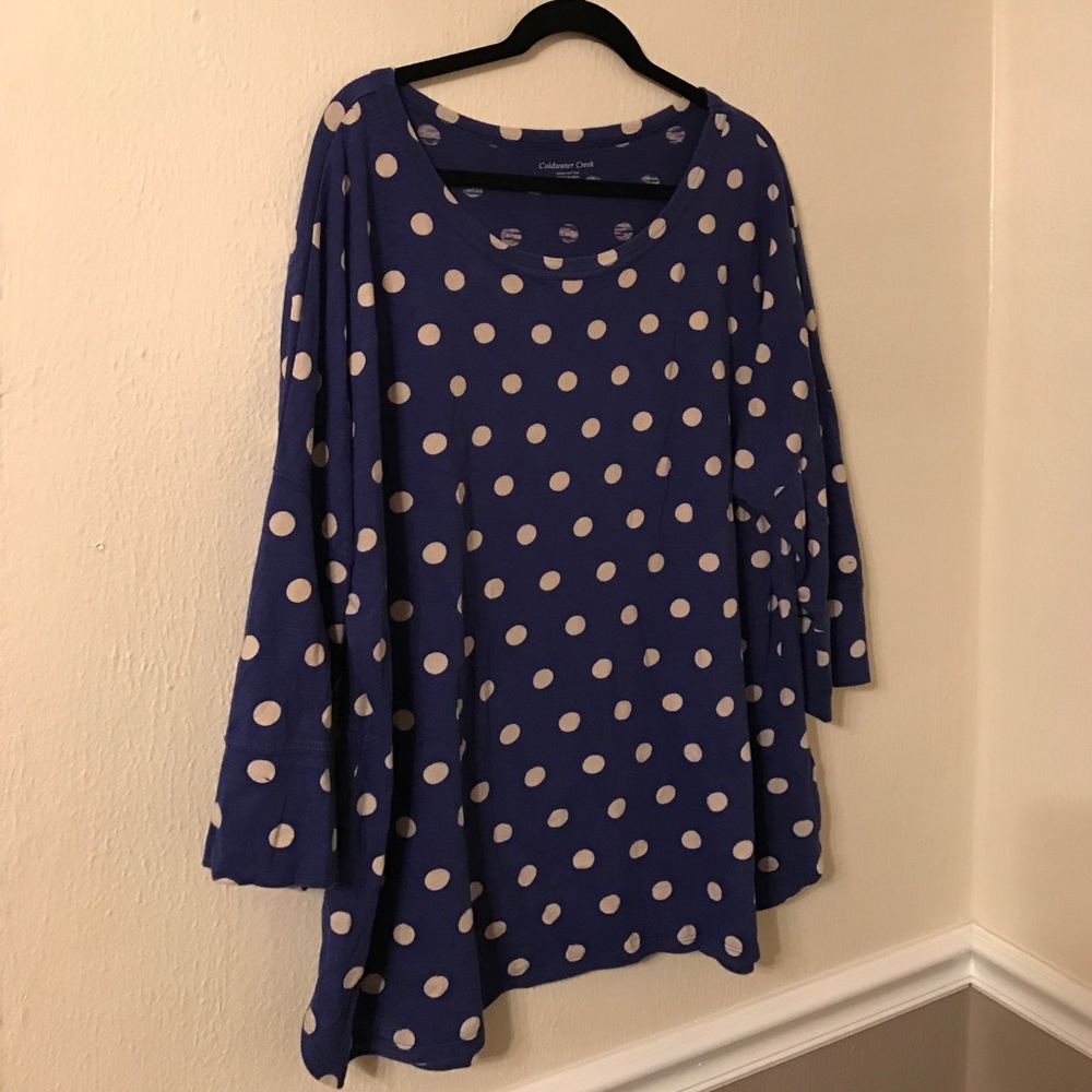 Blue Polka Dot Top!