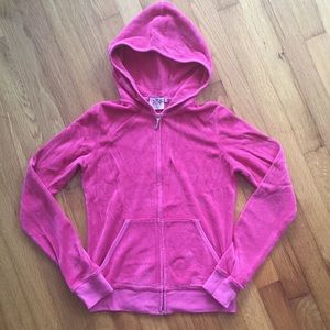 Juicy Couture rose fuschia terry hoodie Size Small