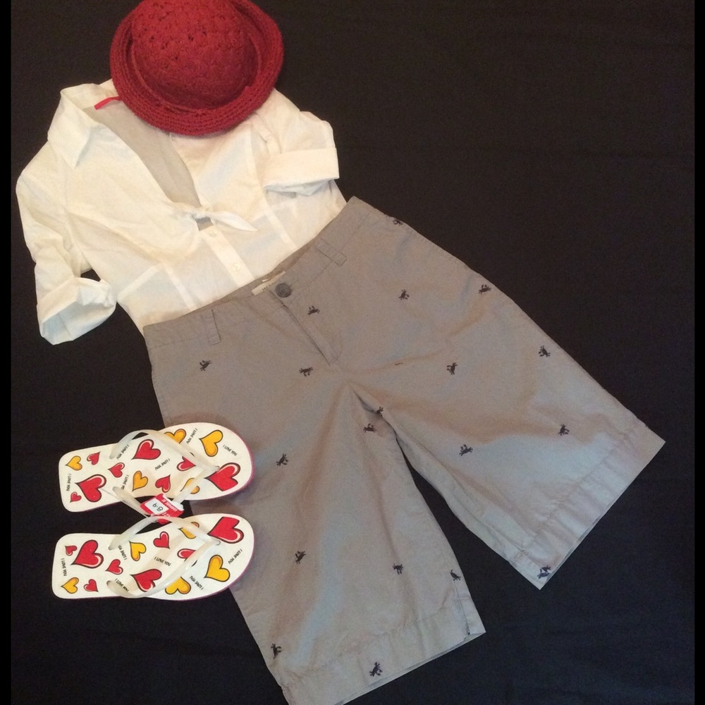 Grey Little Crabby Bermuda Style Shorts