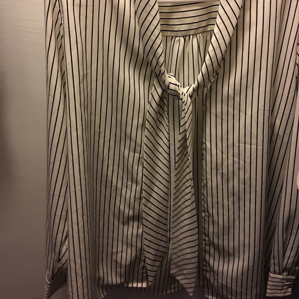 Button down striped shirt with tie