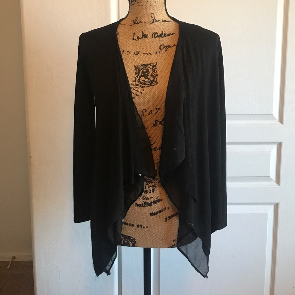 Dreaming out loud black layered cardigan - Picture 2 of 6