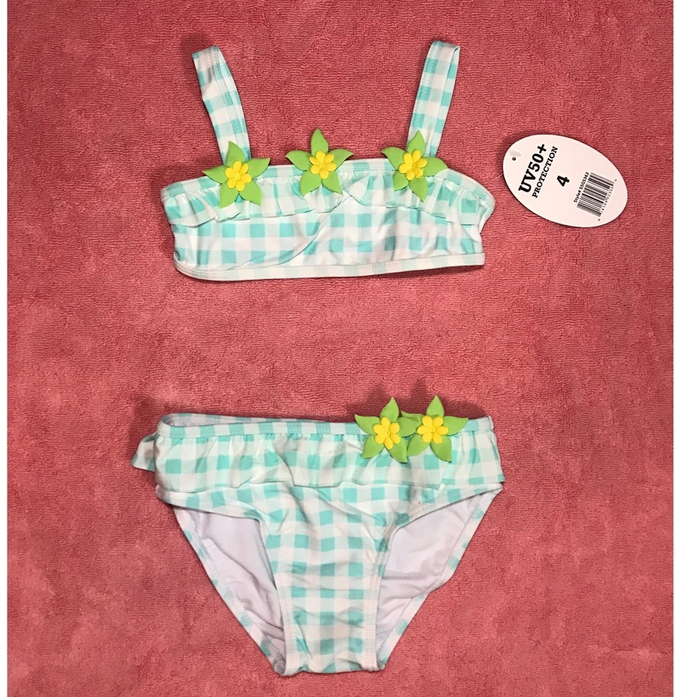 Cute flower 2 pc swimsuit for little girls