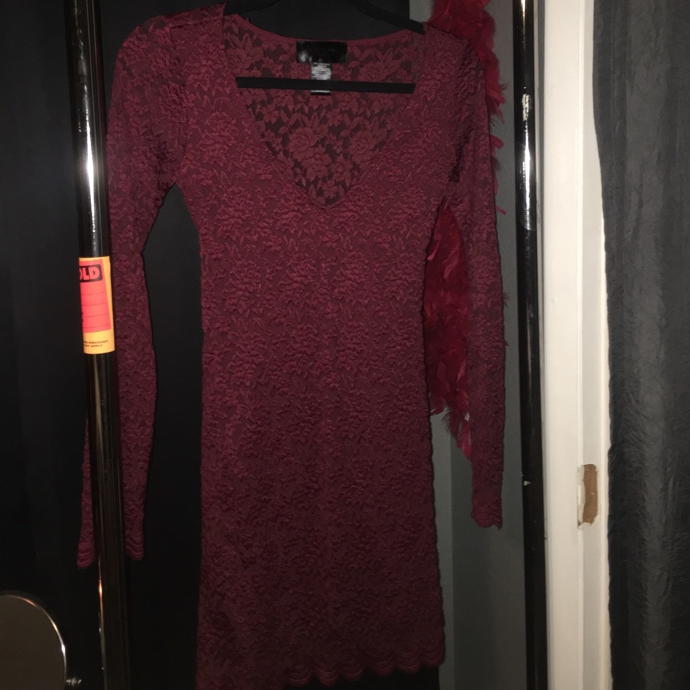 maroon lace dress