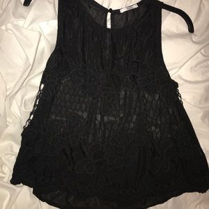 black lace tank