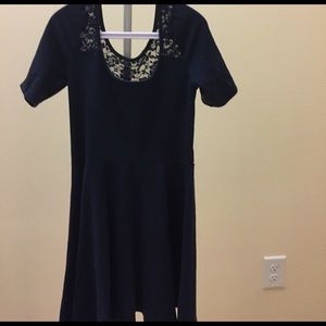 Abercrombie kids navy lacy skater dress