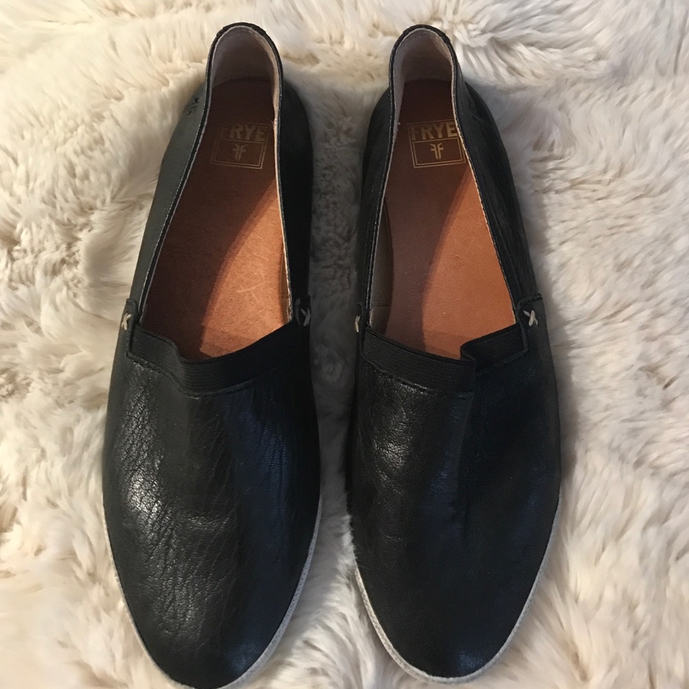Frye Black Leather Slip On