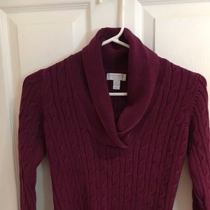 Plum cable knit sweater