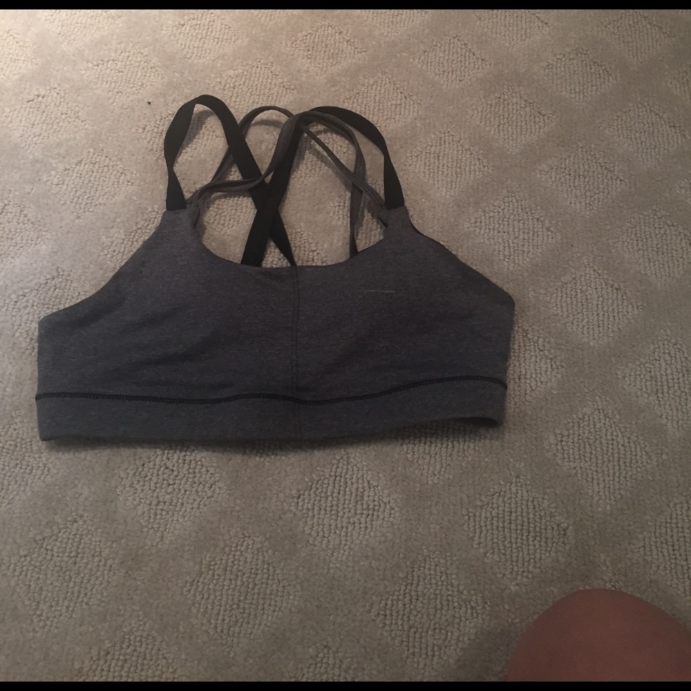 Black and gray sports bra