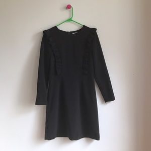 H&M black long sleeve ruffle dress size 10