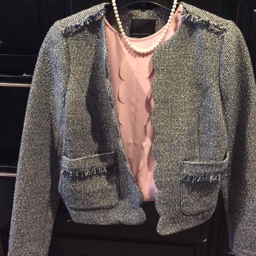 Scalloped Banana Republic Tweed Jacket