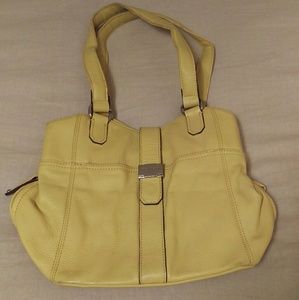Yellow leather shoulder bag