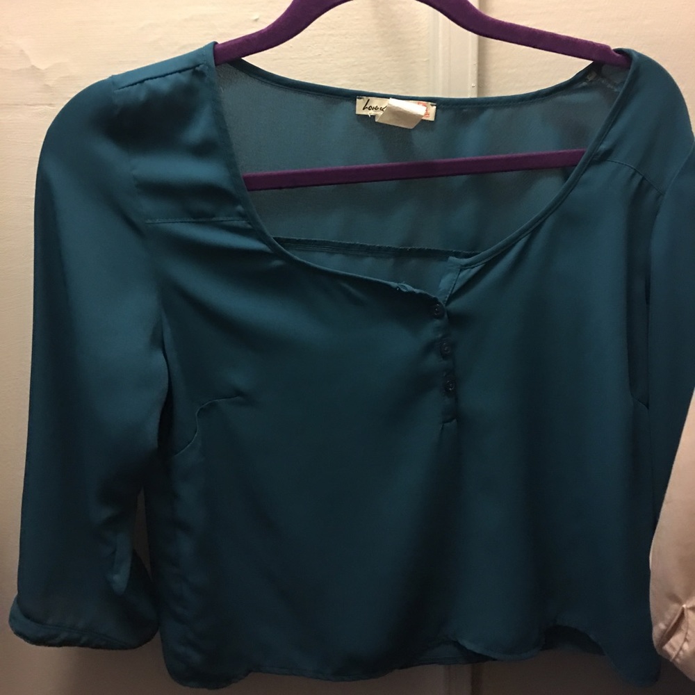 Teal crop top