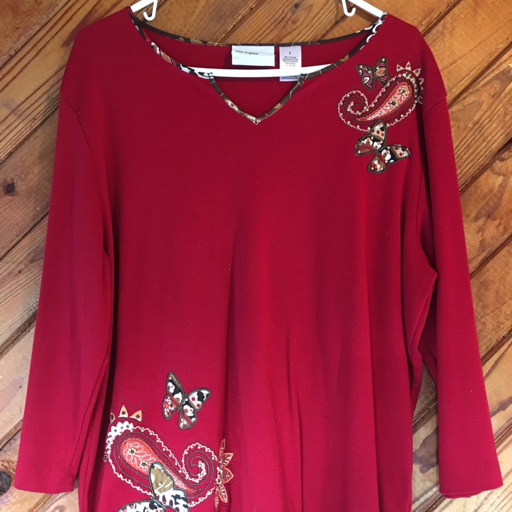 LG Alfred Dunner Red with butterfly design