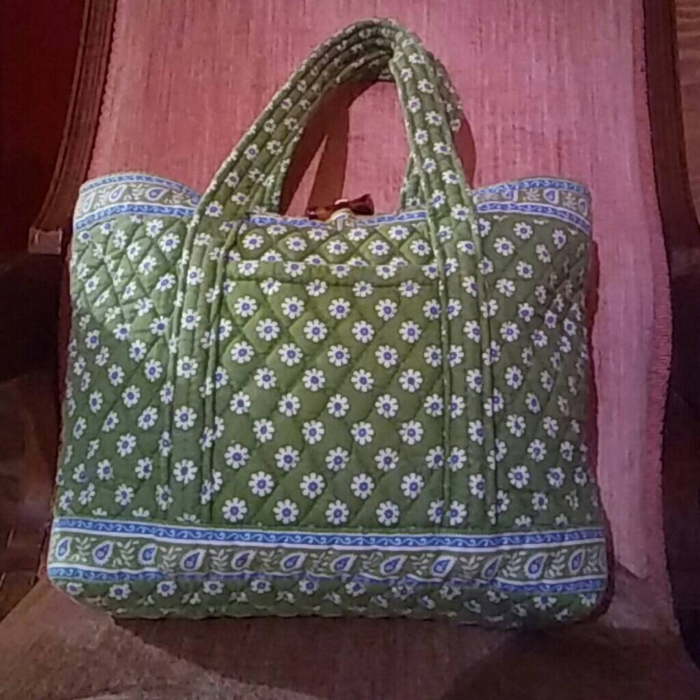 Green Floral Vera Bradley Shoulder Bag