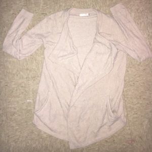 Draped open front cardigan