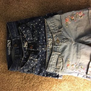 Set of 3 Girls Denim Shorts Size 8