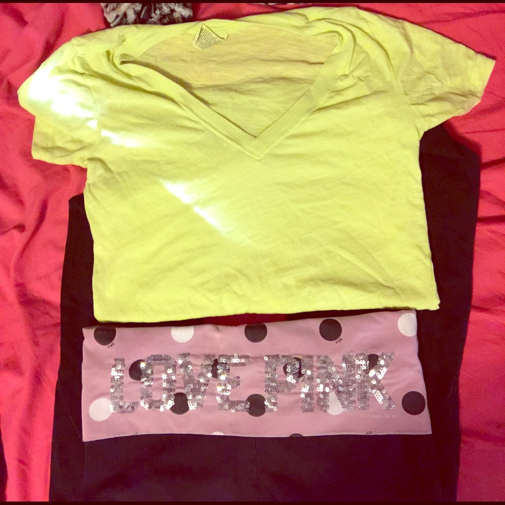 Victoria secret shirt and yoga pants