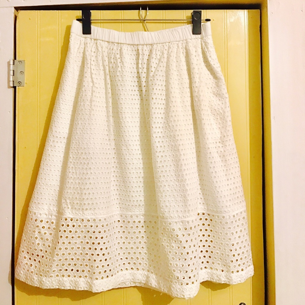 J. Crew white eyelet skirt