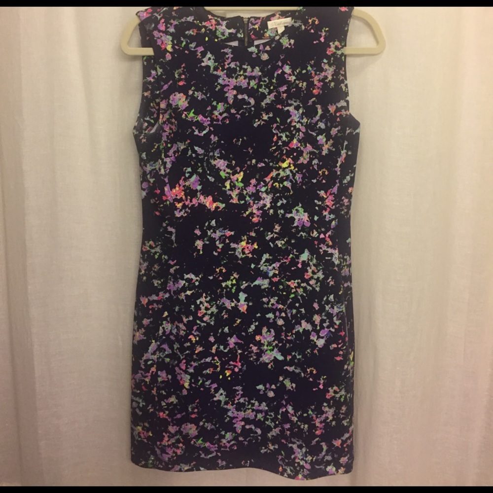 Shoshanna Fitted Neon Accent Dress
