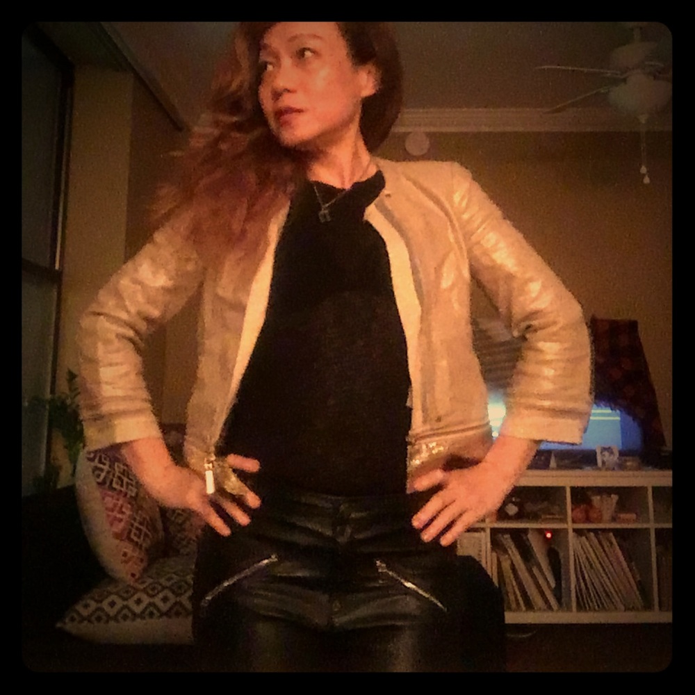 Gold Dusted Linen 3/4 Sleeve Jacket