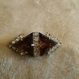 Vintage Topaz & Crystal Rhinestone Brooch Vintage Topaz & Crystal Rhinestone Brooch
