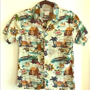 Disneyland Resort Kids Button Down Hawaiian Shirt