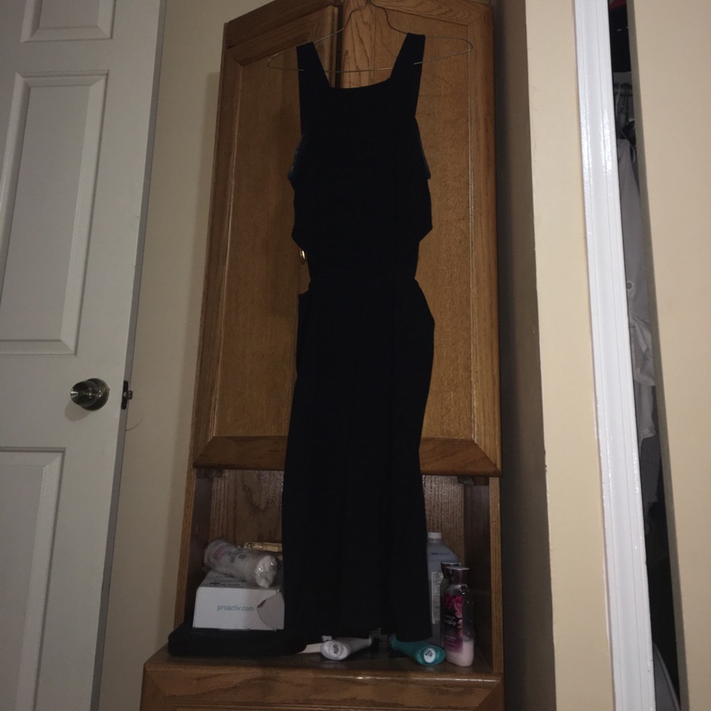Backless black dress