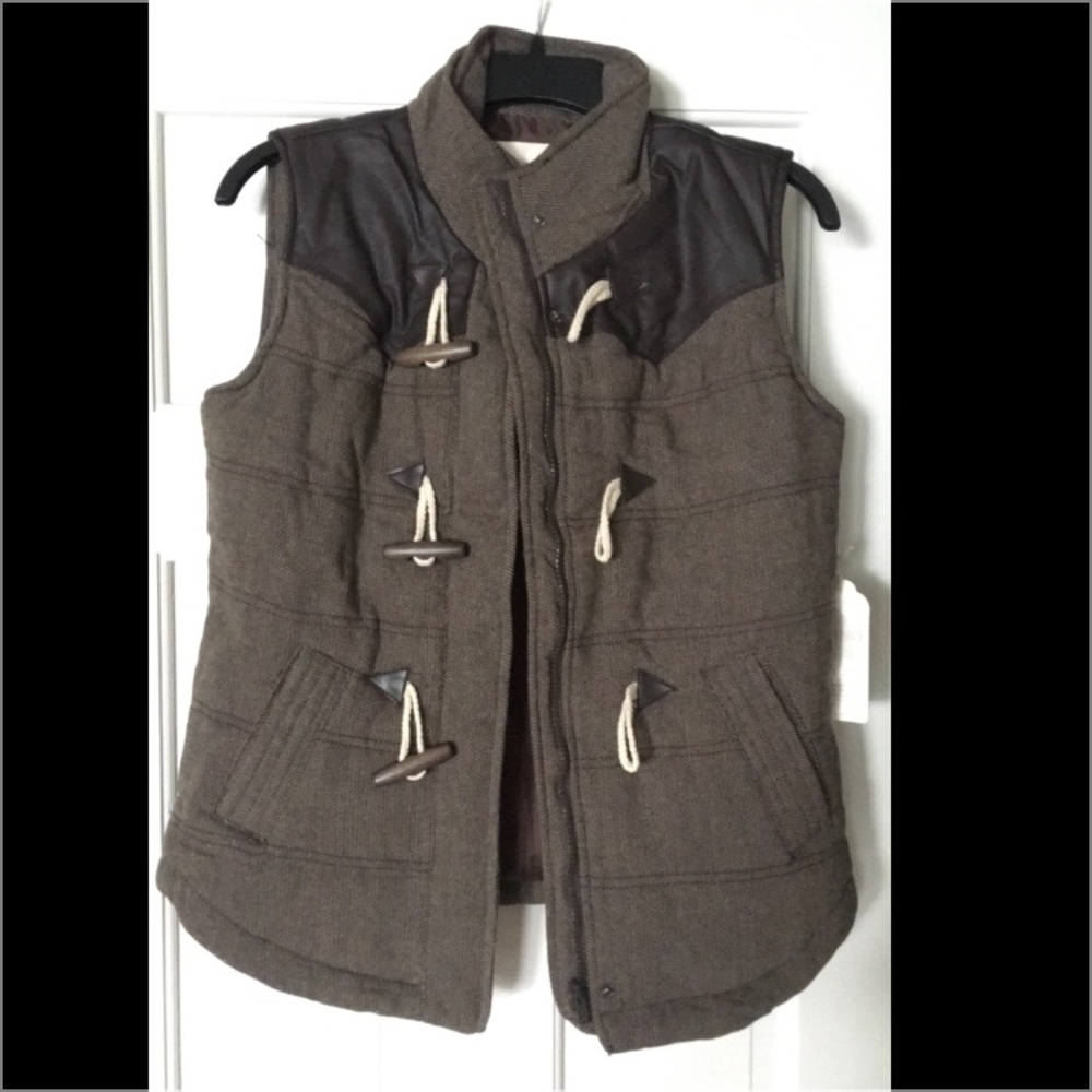 Brown puffy vest