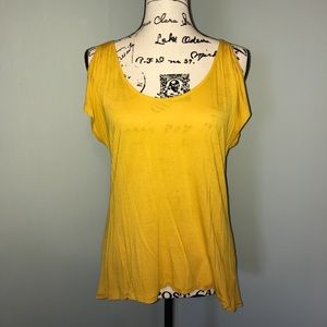 Mustard Color Cold-Shoulder Top