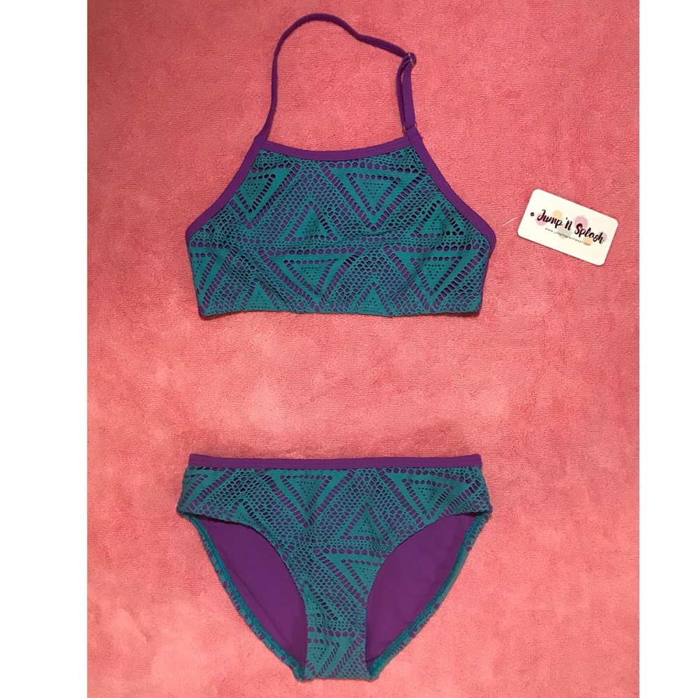 Bib style 2 pc swimsuit for big girls