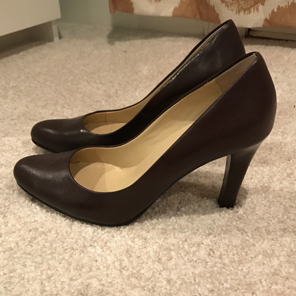 Brown leather Ralph Lauren size 8B heels