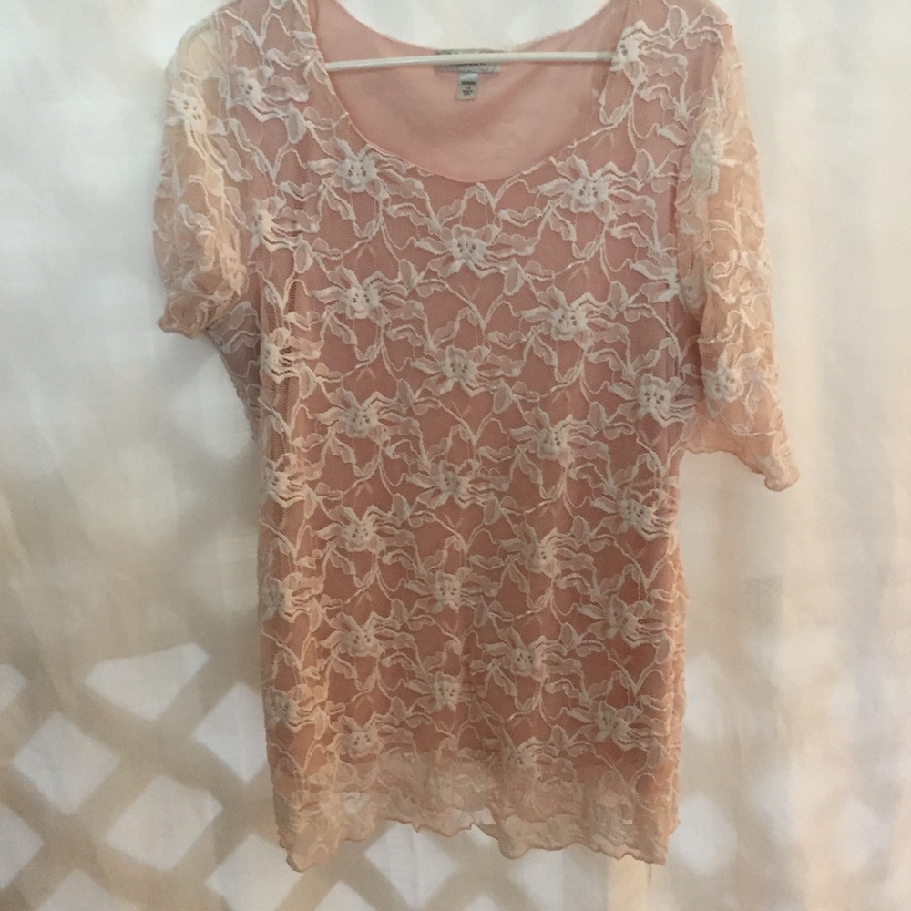 Pale Pink Lace Top
