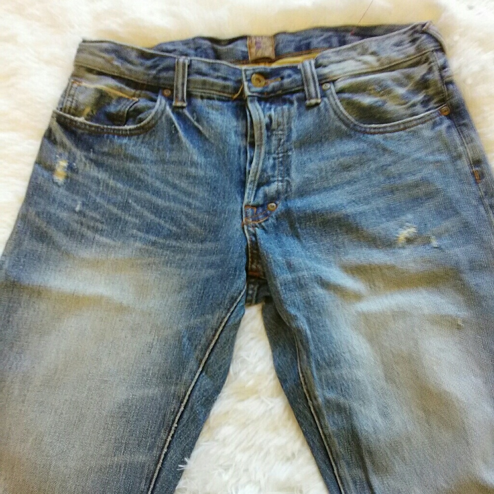 Distressed PRPS designer selvedge denim