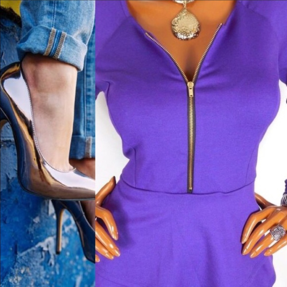 Venus purple peplum top