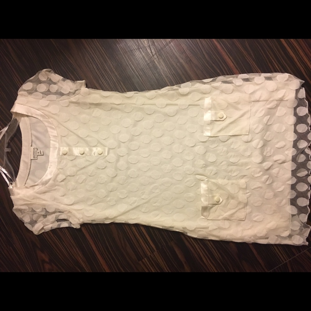 En focus Studio Ivory Dotted Dress with pockets