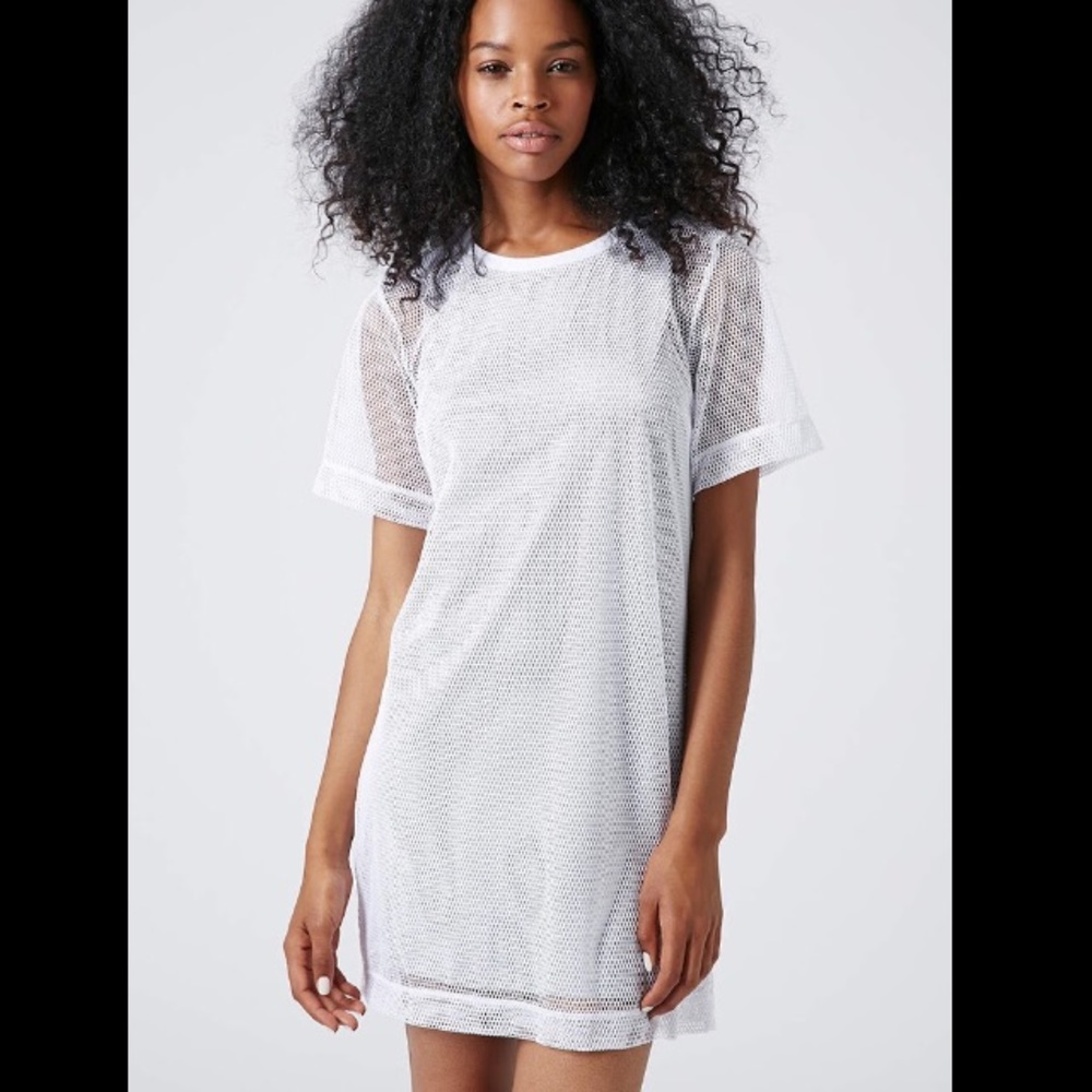 Topshop Mesh T Shirt Dress