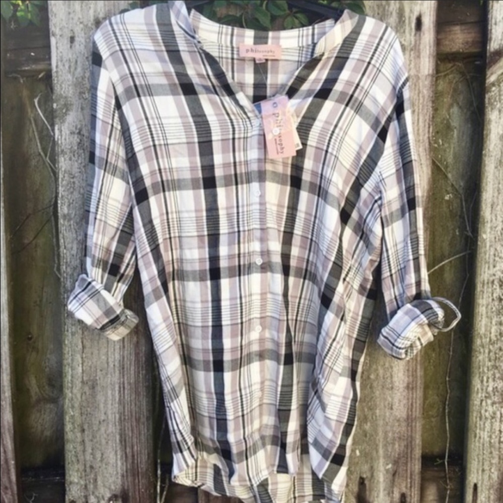 NWT PHILOSOPHY PLAID SHIRT