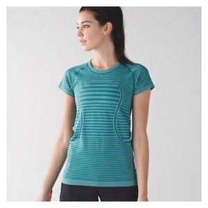 NWT Lululemon Swiftly Tech Crew sz 6 PECK/TRQB